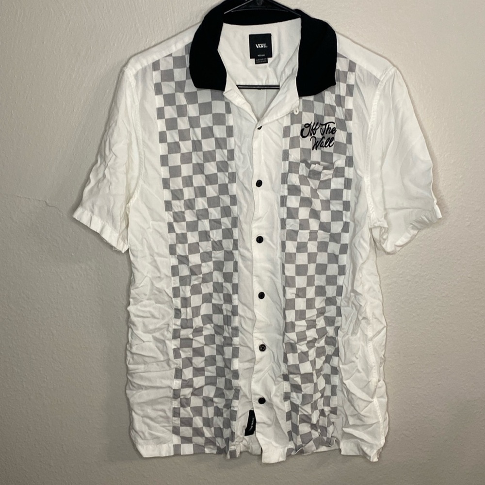 Vans White and Gray Bowling Shirt
